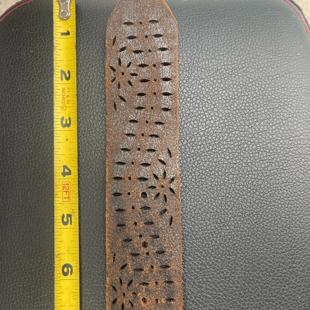 AEROPOSTALE Belt Genuine leather brown with silver buckle - Picture 6 of 7